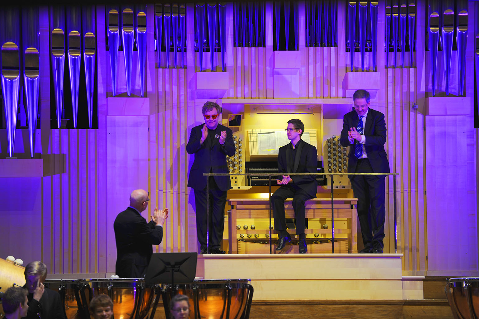 Elton John unveiling the Elton John / Ray Cooper Organ at the Royal Academy of Music, <p>credit: Royal Academy of Music </p>